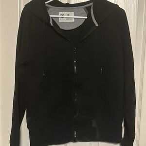 Champion Hoodie Youth Size Medium Long Sleeve Full Zip Black 23" Long sort